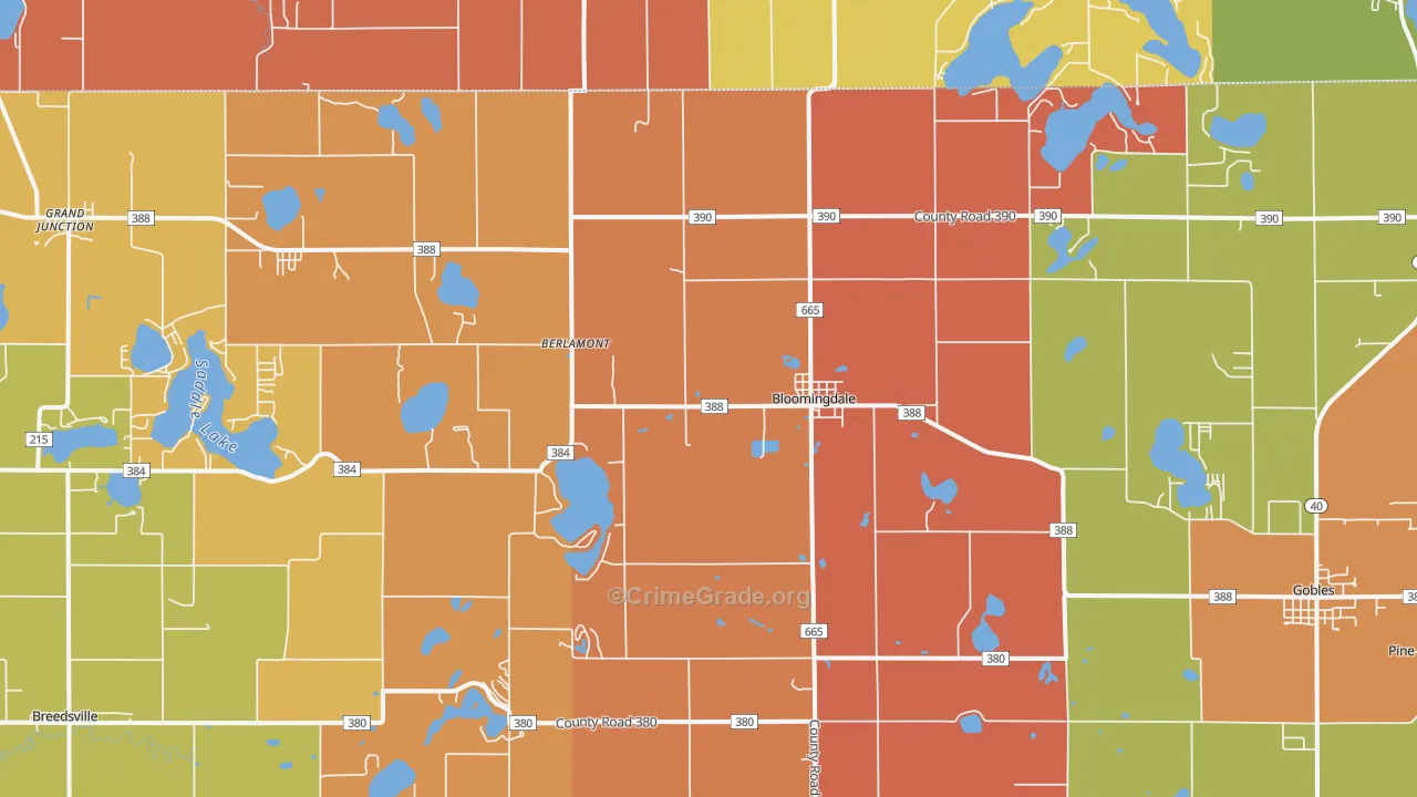 Bloomingdale, MI Map of Arson Rates
