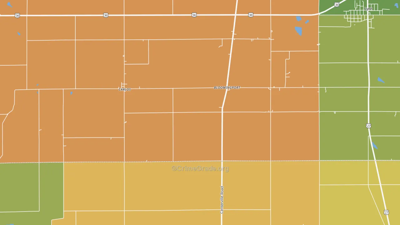 Bloomingport, IN Map of Arson Rates