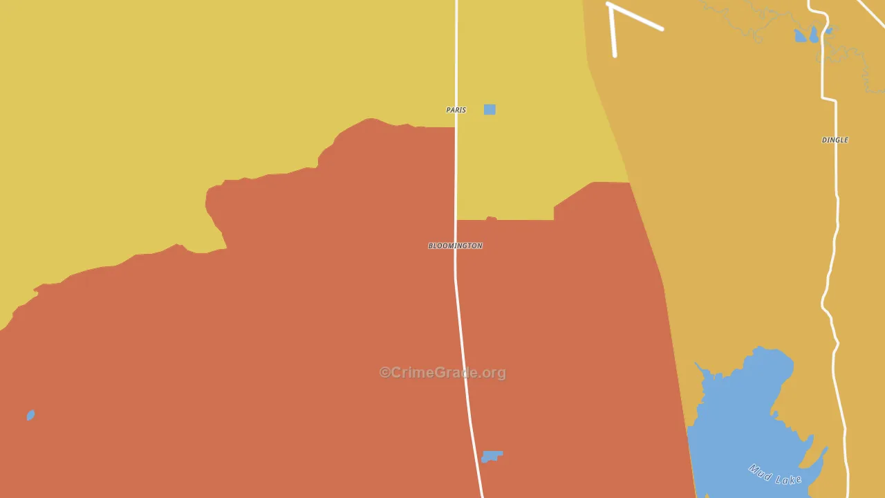 Bloomington, ID Map of Arson Rates