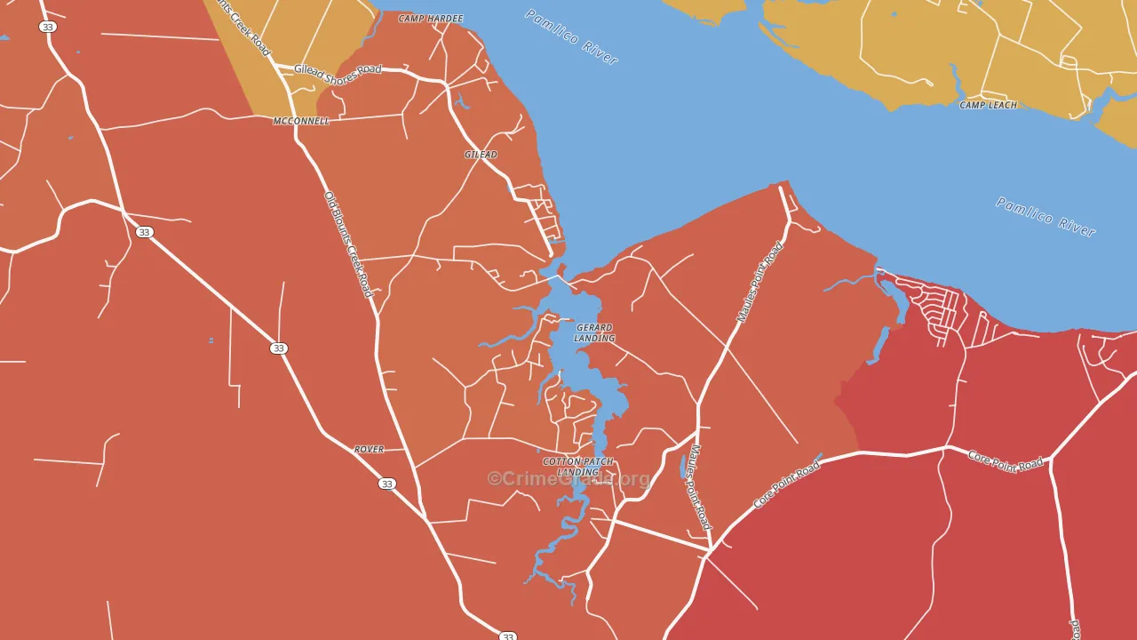 Blounts Creek, NC Map of Arson Rates
