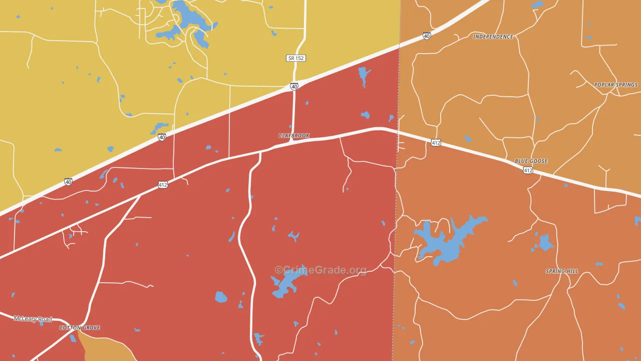 Blue Goose, TN Map of Arson Rates