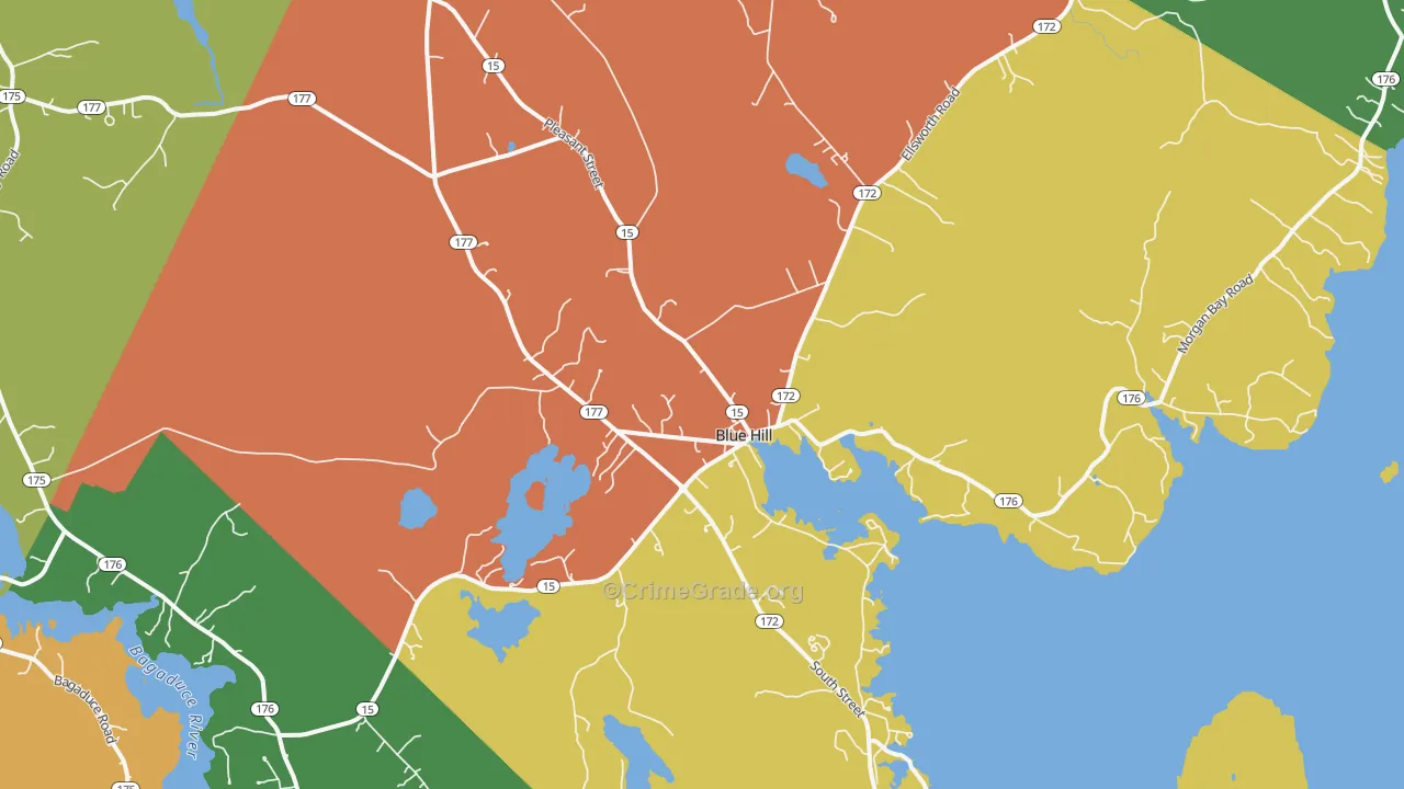 Blue Hill, ME Map of Arson Rates