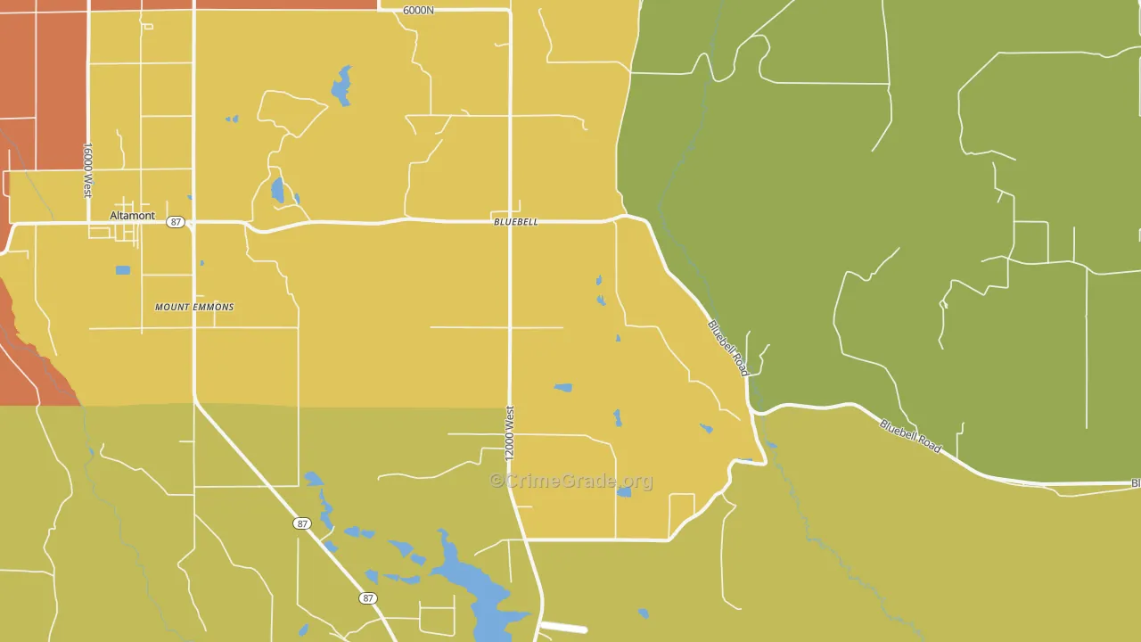 Bluebell, UT Map of Arson Rates