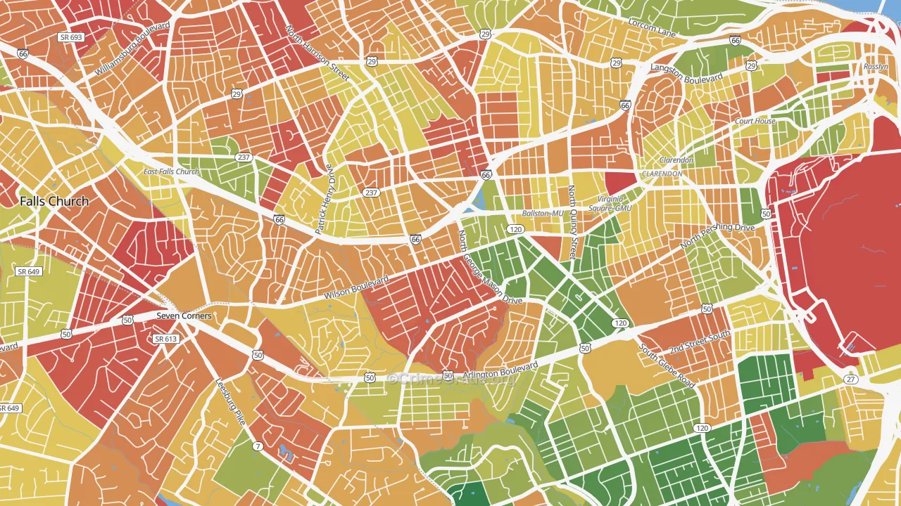 Bluemont, Arlington, VA Map of Arson Rates