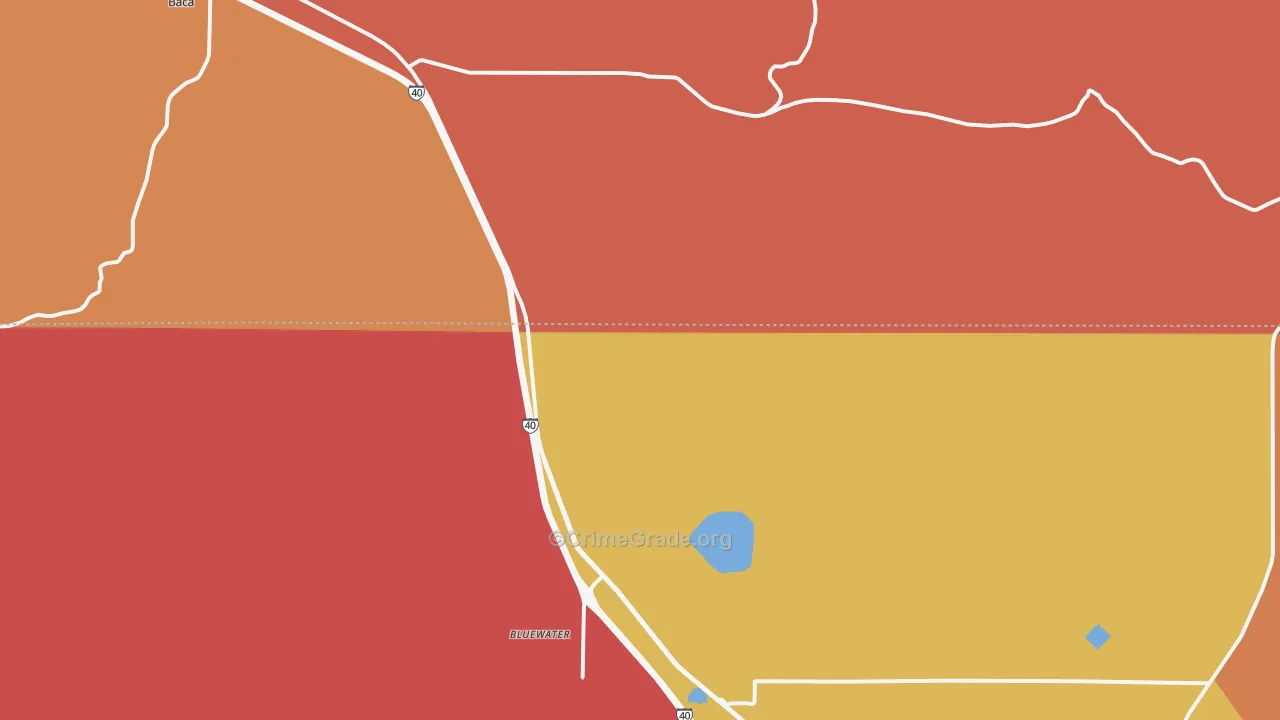 Bluewater, NM Map of Arson Rates