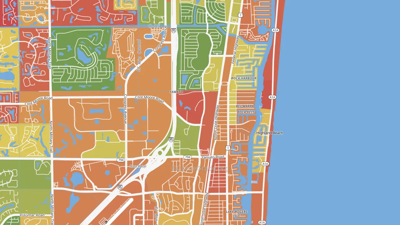Boca Teeca, Boca Raton, FL Map of Arson Rates