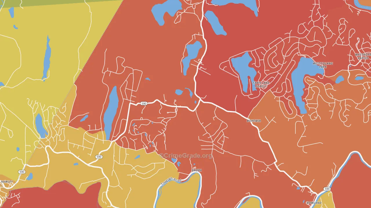 Bohemia, PA Map of Arson Rates