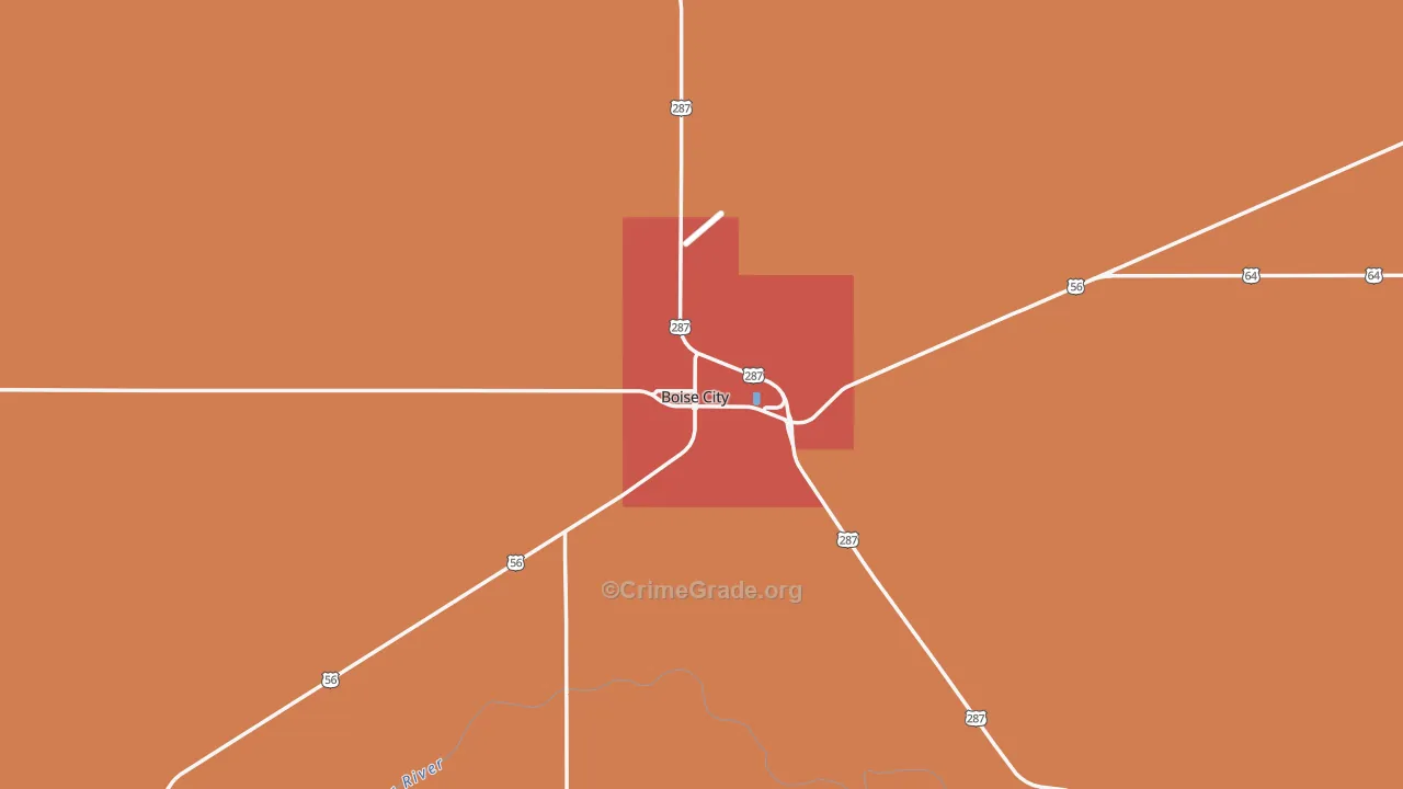 Boise City, OK Map of Arson Rates