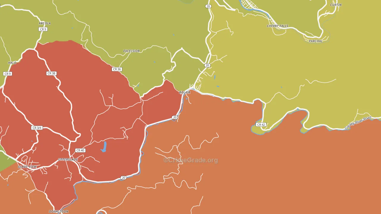 Bolair, WV Map of Arson Rates
