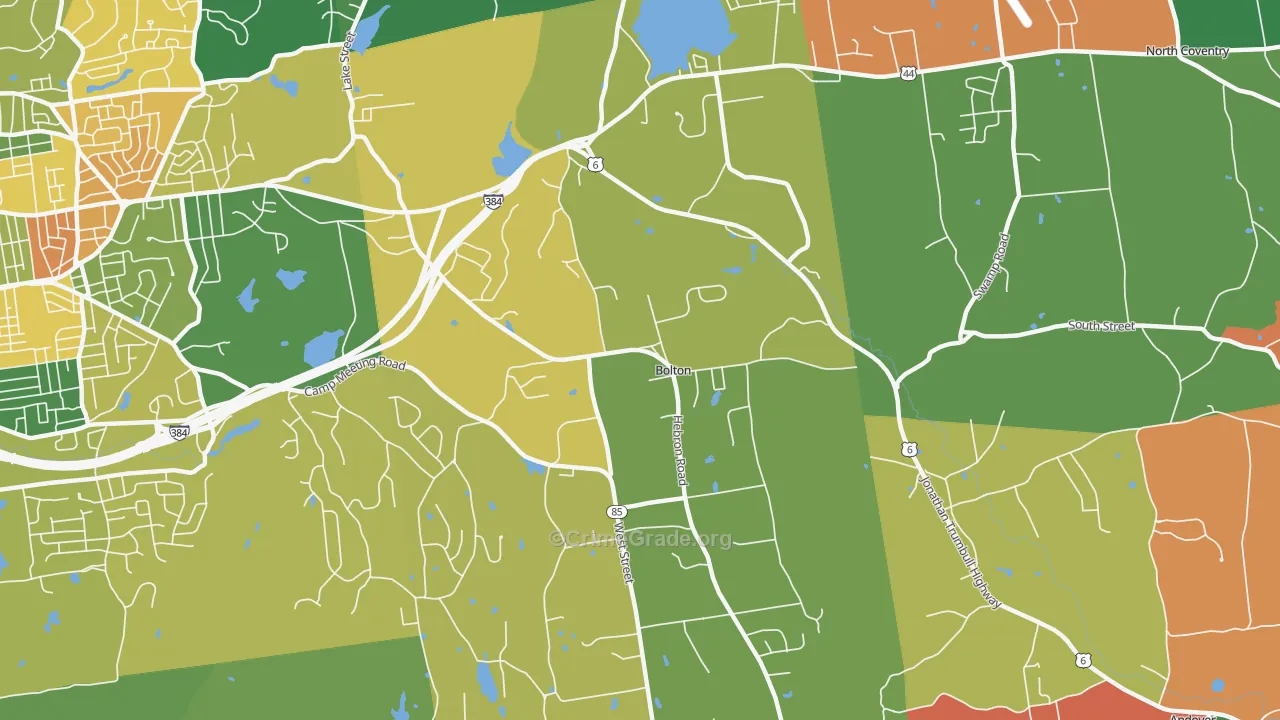 Bolton, CT Map of Arson Rates