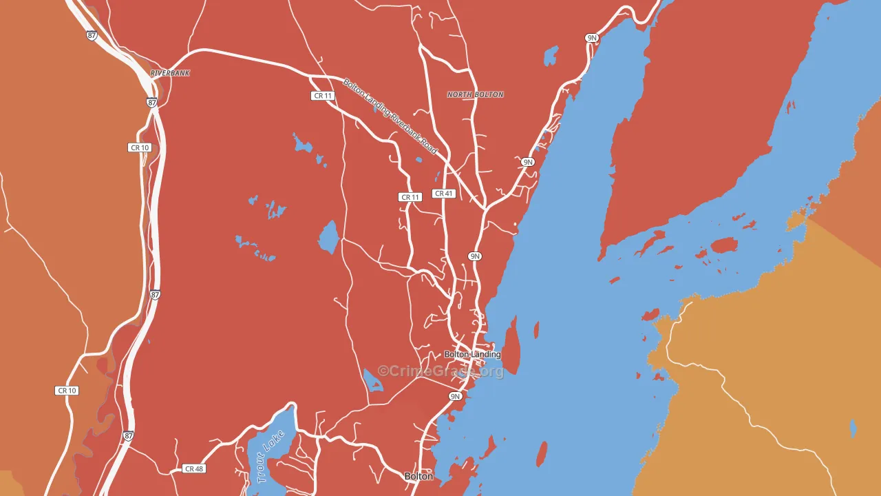 Bolton Landing, NY Map of Arson Rates