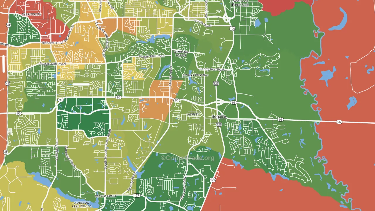 Bonaire, GA Map of Arson Rates