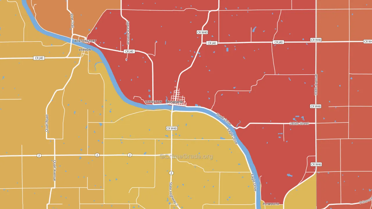 Bonaparte, IA Map of Arson Rates