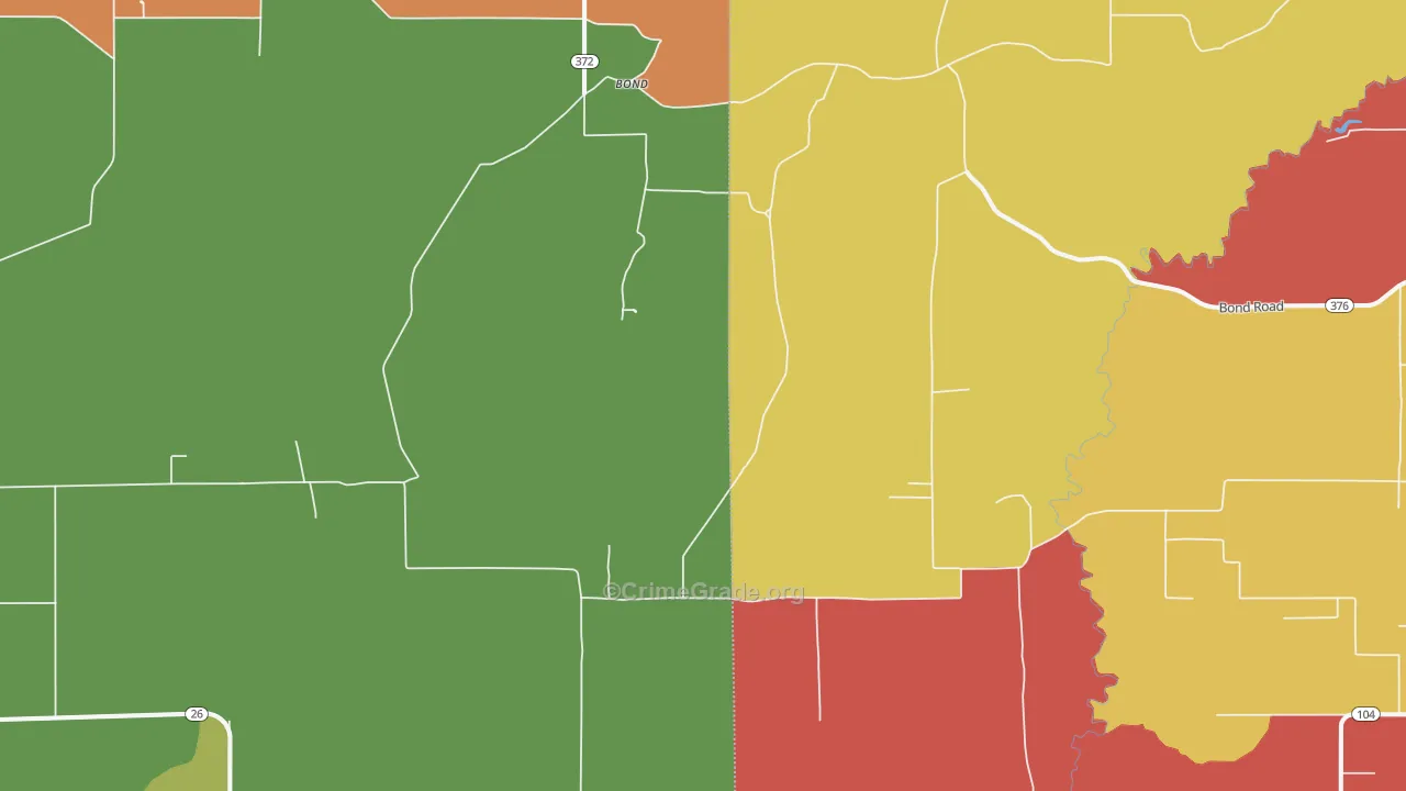 Bond, LA Map of Arson Rates