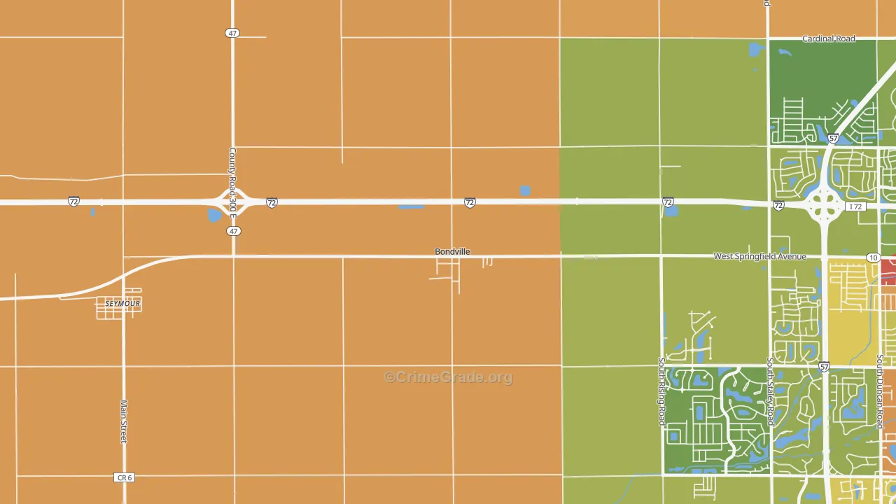 Bondville, IL Map of Arson Rates
