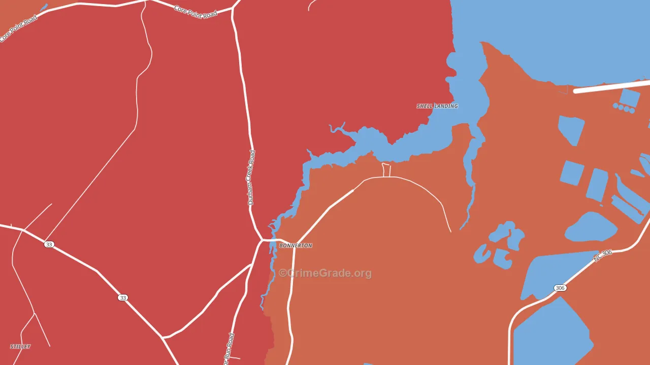 Bonnerton, NC Map of Arson Rates