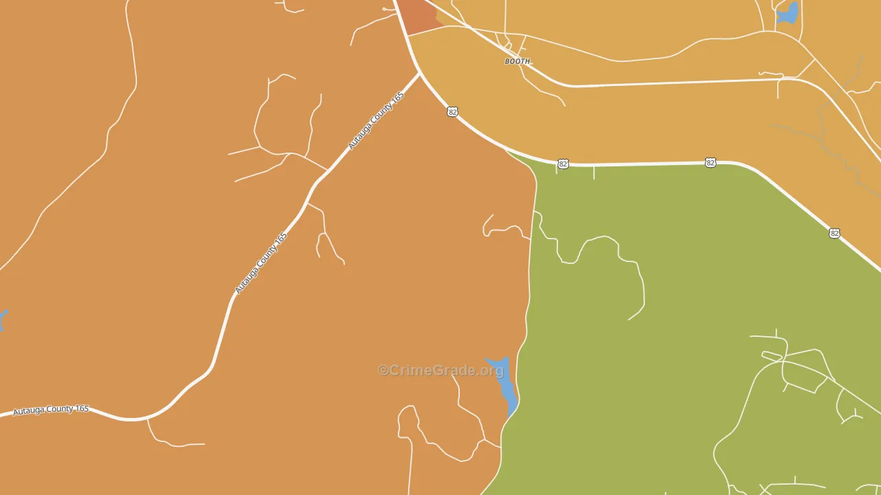 Booth, AL Map of Arson Rates
