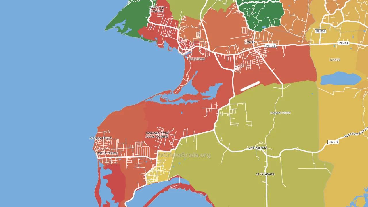 Boqueron, PR Map of Arson Rates