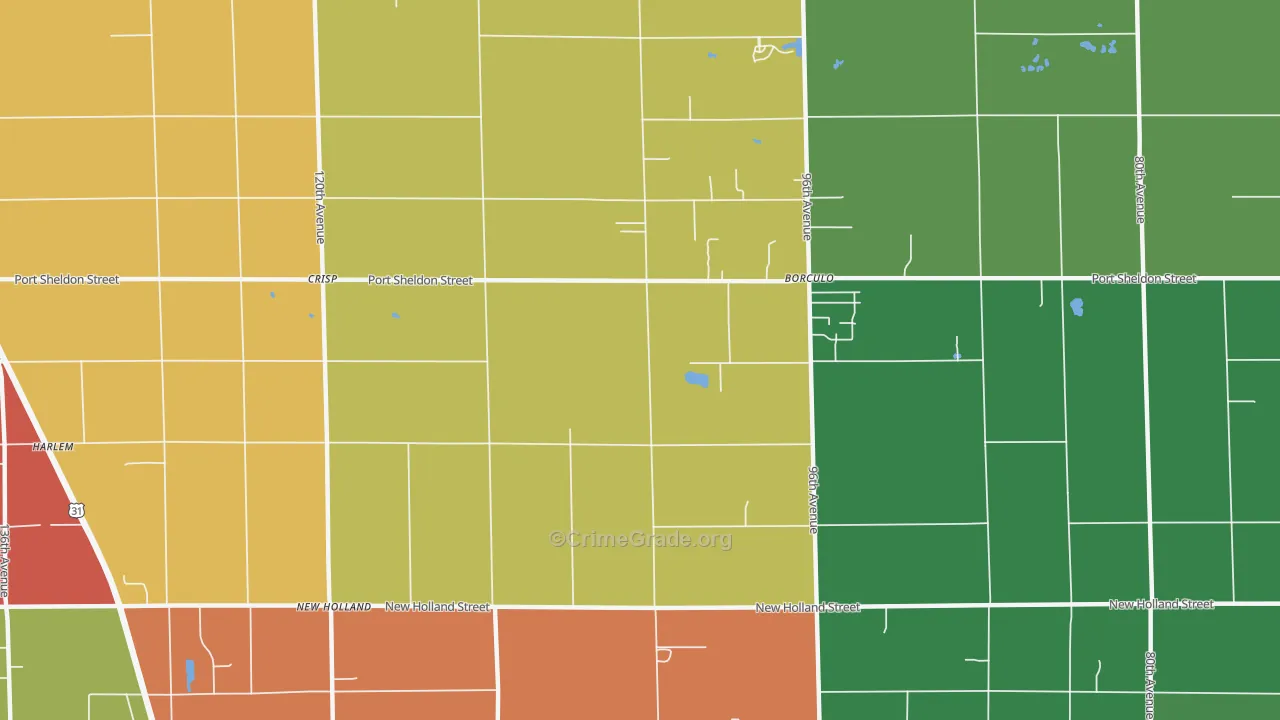 Borculo, MI Map of Arson Rates