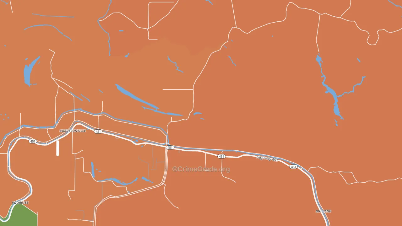 Bordelonville, LA Map of Arson Rates