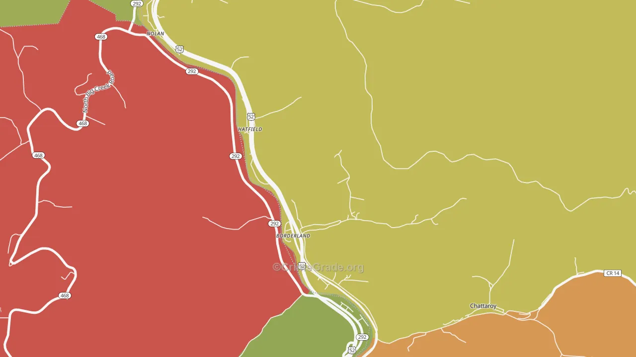 Borderland, WV Map of Arson Rates