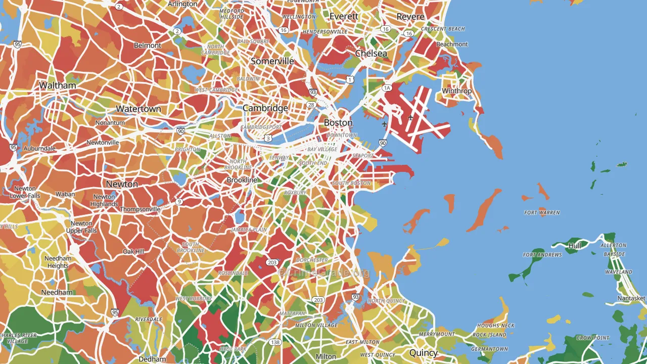 Boston, MA Map of Arson Rates
