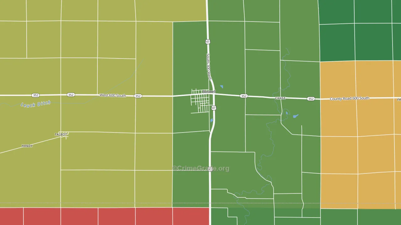 Boswell, IN Map of Arson Rates