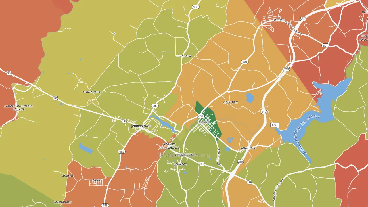 Boswell, PA Map of Arson Rates