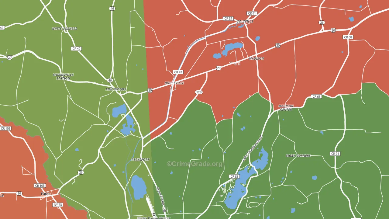 Bouckville, NY Map of Arson Rates