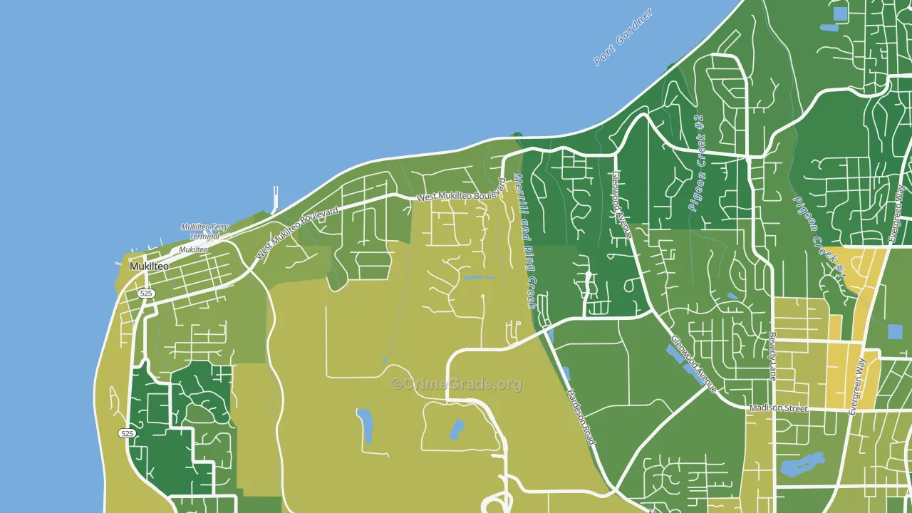 Boulevard Bluffs, Everett, WA Map of Arson Rates