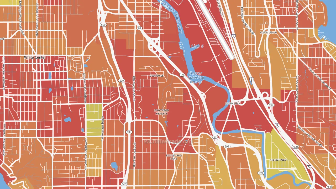 Boulevard Park, WA Map of Arson Rates