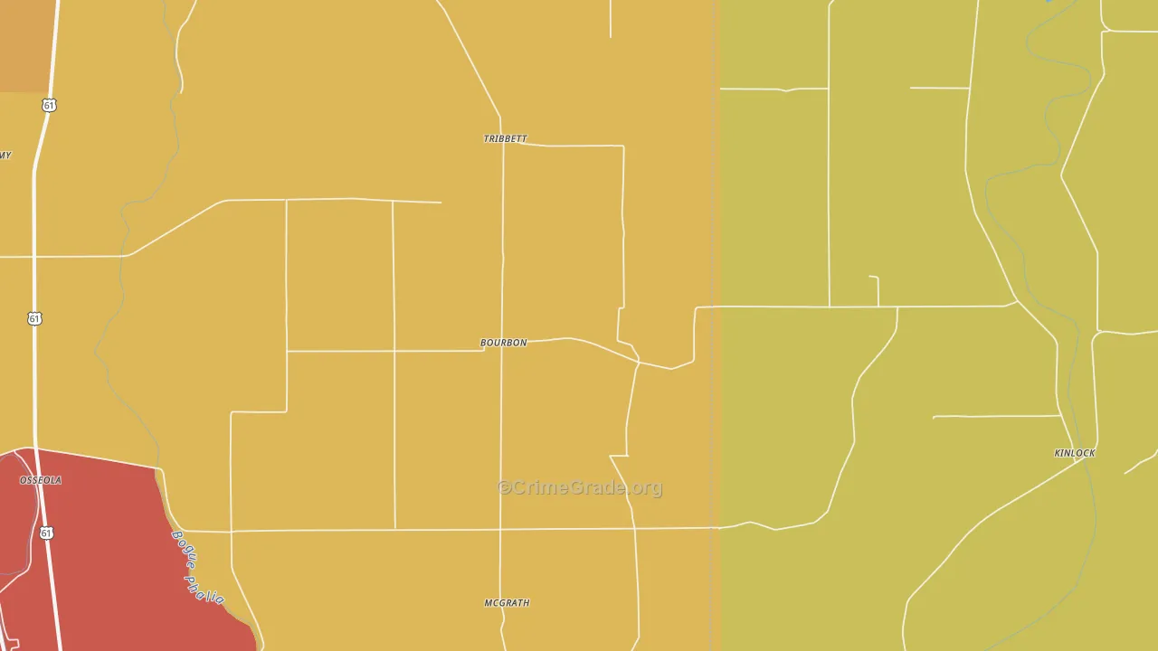 Bourbon, MS Map of Arson Rates