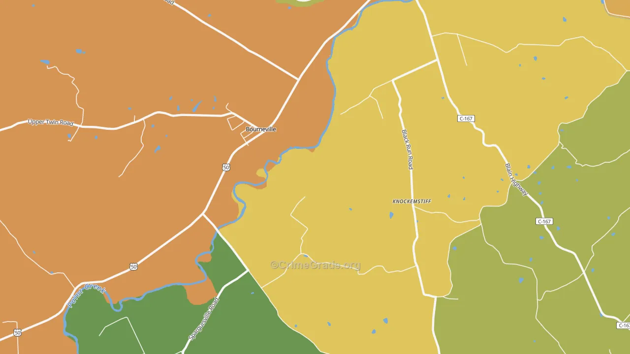 Bourneville, OH Map of Arson Rates