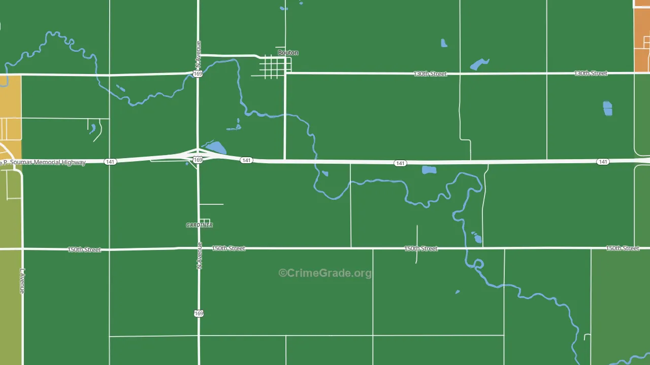 Bouton, IA Map of Arson Rates