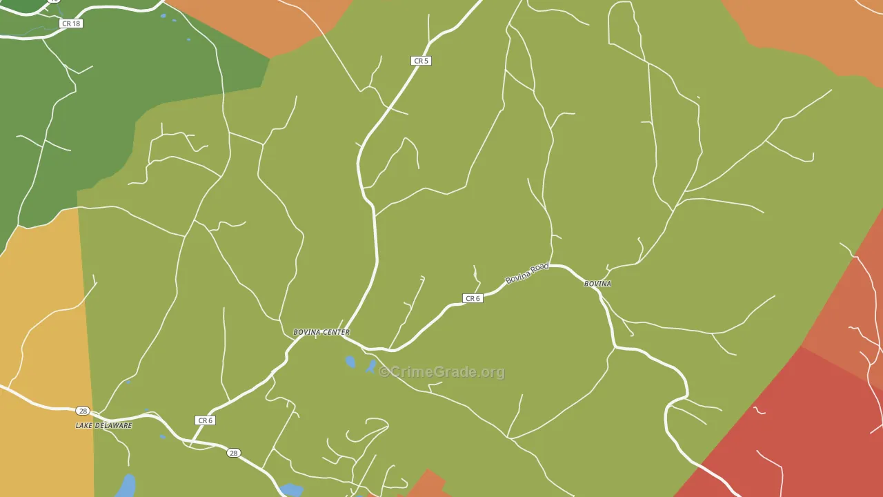 Bovina Center, NY Map of Arson Rates