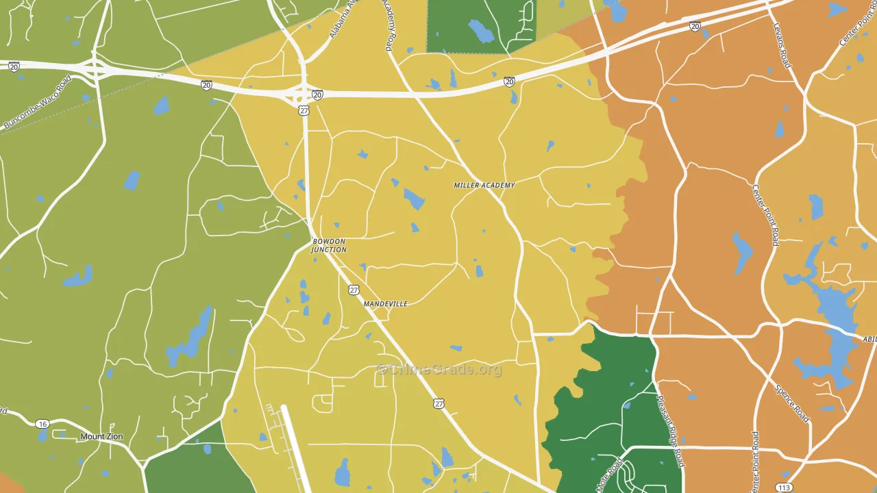 Bowdon Junction, GA Map of Arson Rates