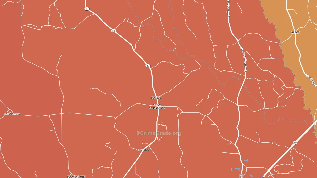 Bowles, AL Map of Arson Rates