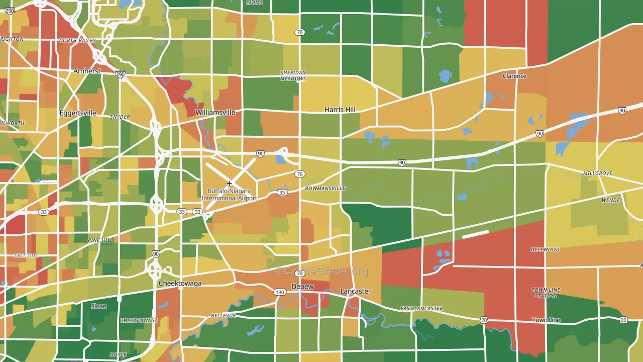 Bowmansville, NY Map of Arson Rates