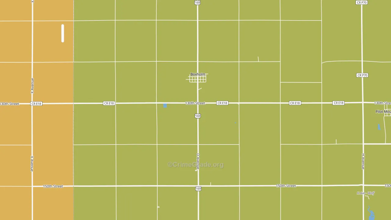 Boxholm, IA Map of Arson Rates