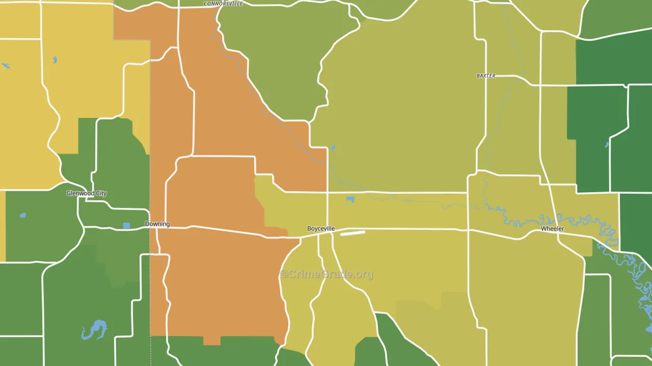 Boyceville, WI Map of Arson Rates