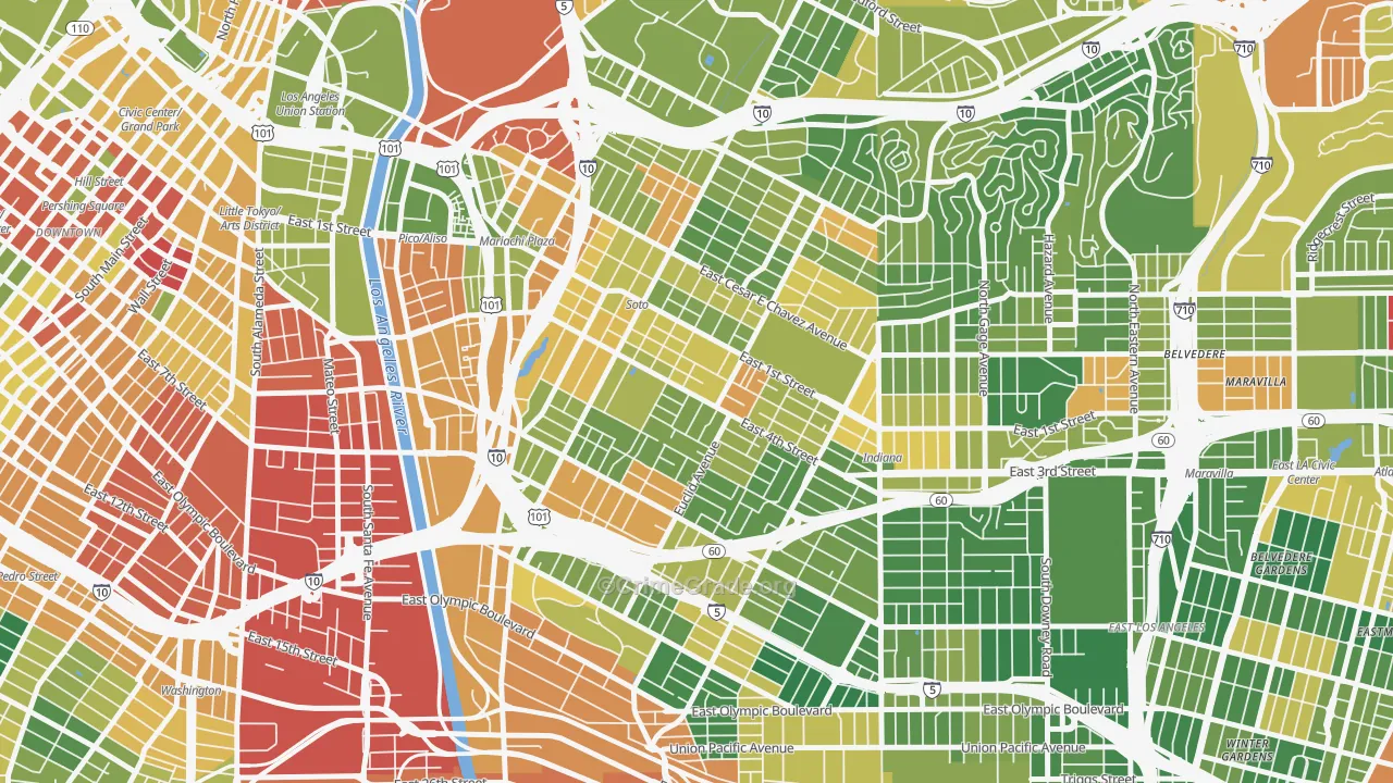 Boyle Heights, Los Angeles, CA Map of Arson Rates