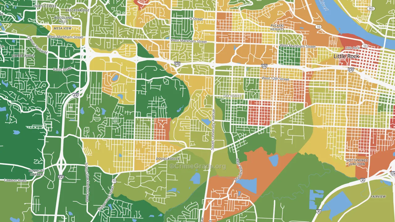 Boyle Park, Little Rock, AR Map of Arson Rates