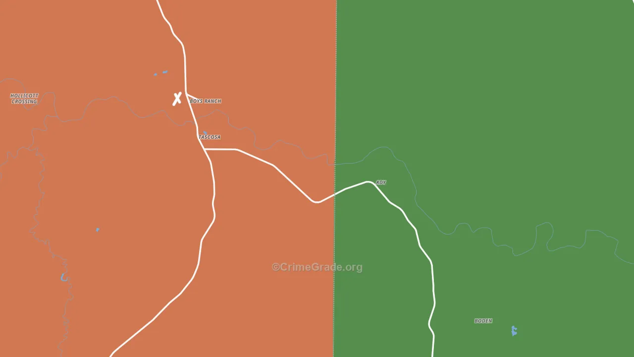 Boys Ranch, TX Map of Arson Rates