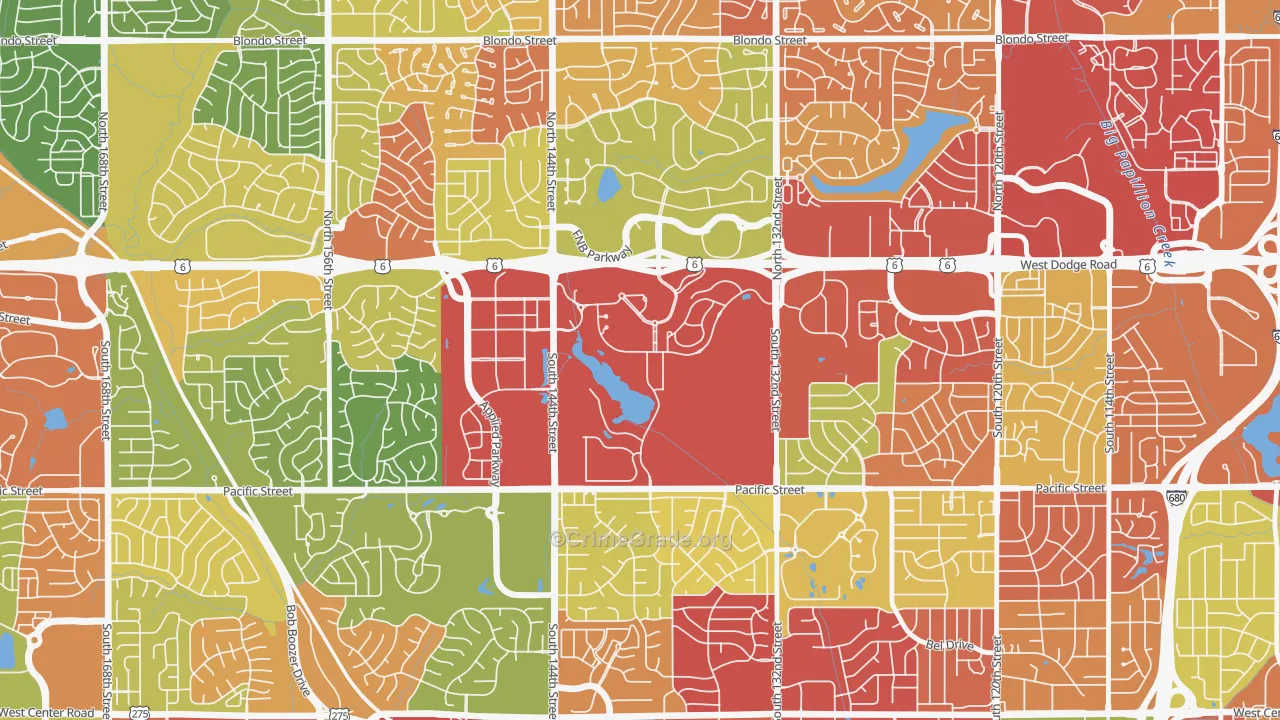 Boys Town, NE Map of Arson Rates