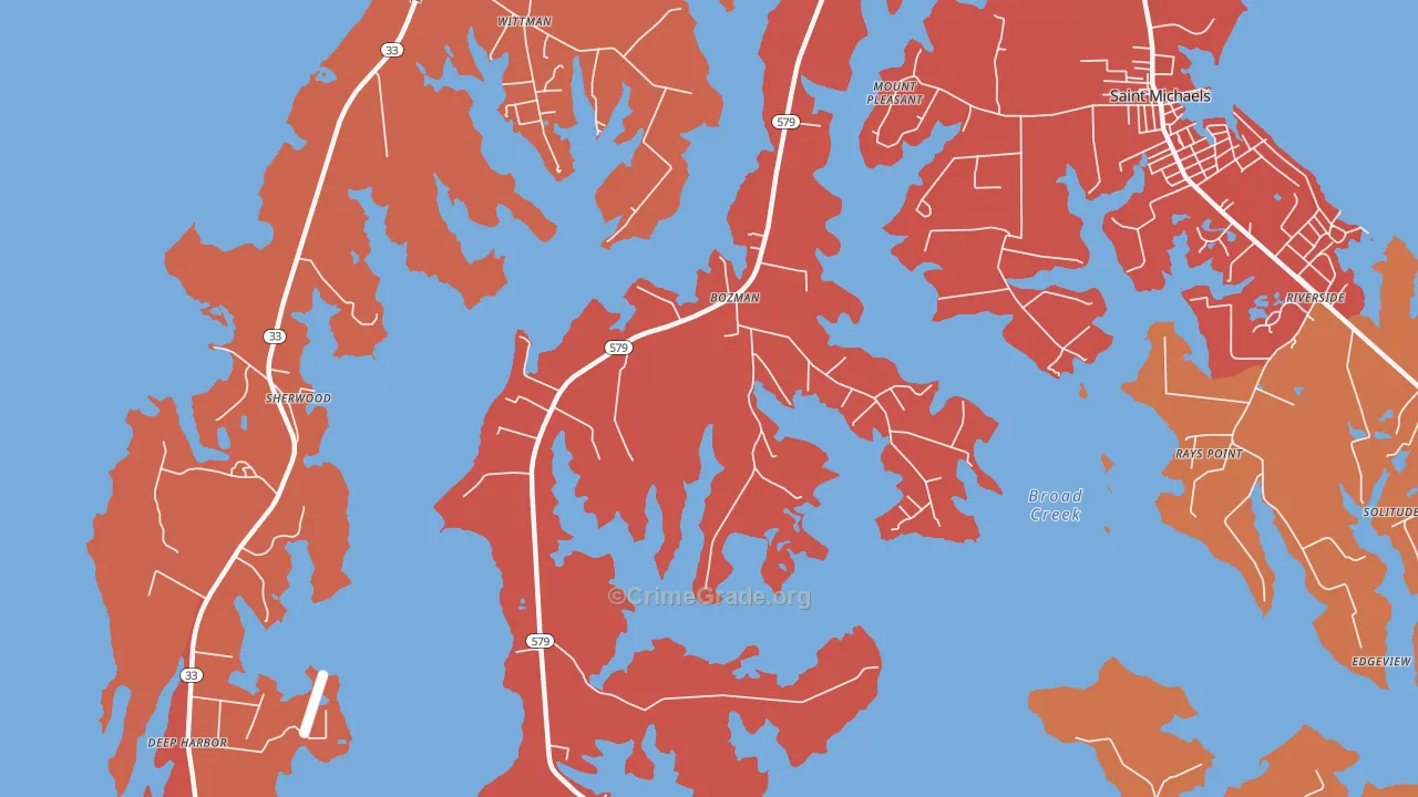 Bozman, MD Map of Arson Rates