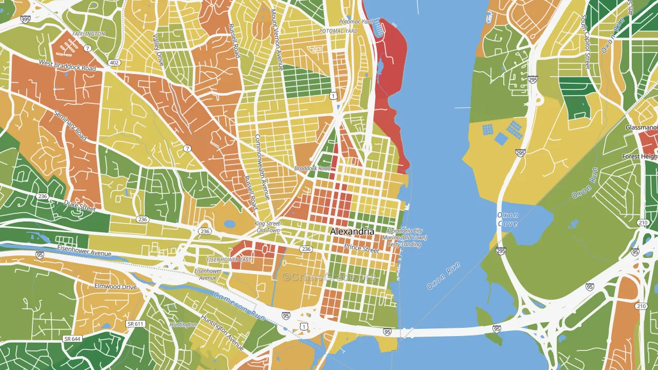 Braddock Road Metro, Alexandria, VA Map of Arson Rates