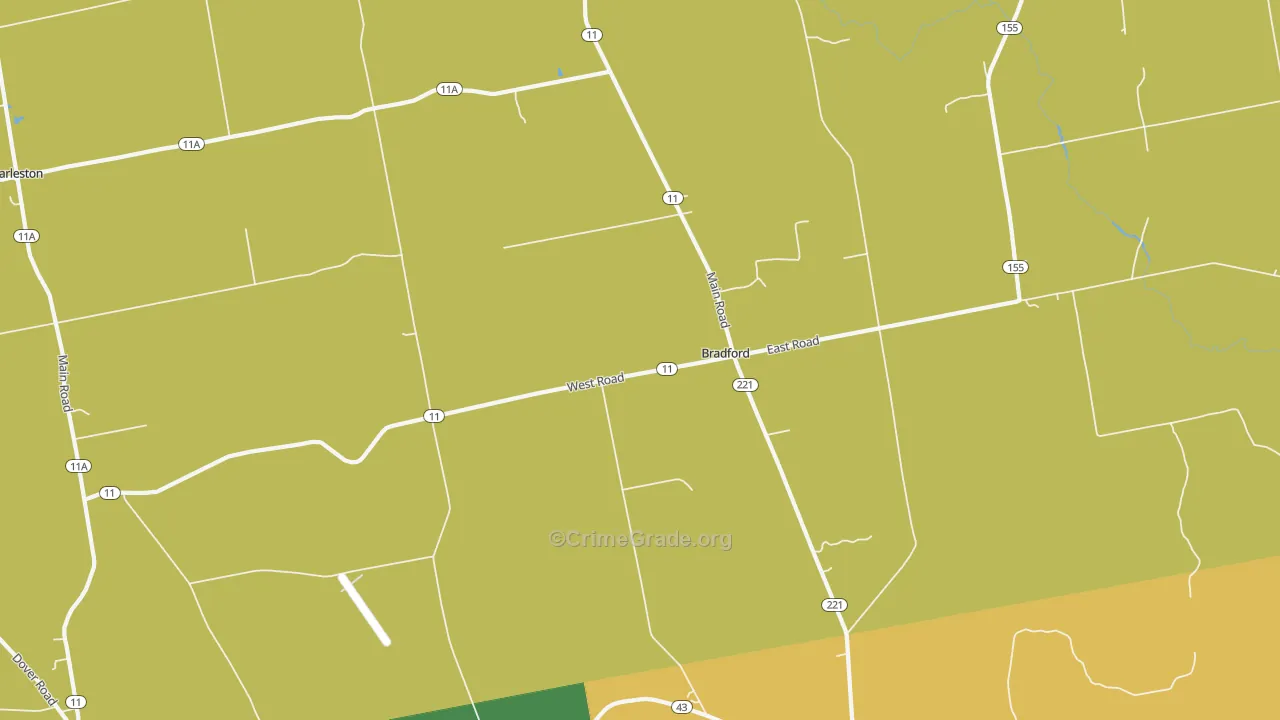 Bradford, ME Map of Arson Rates