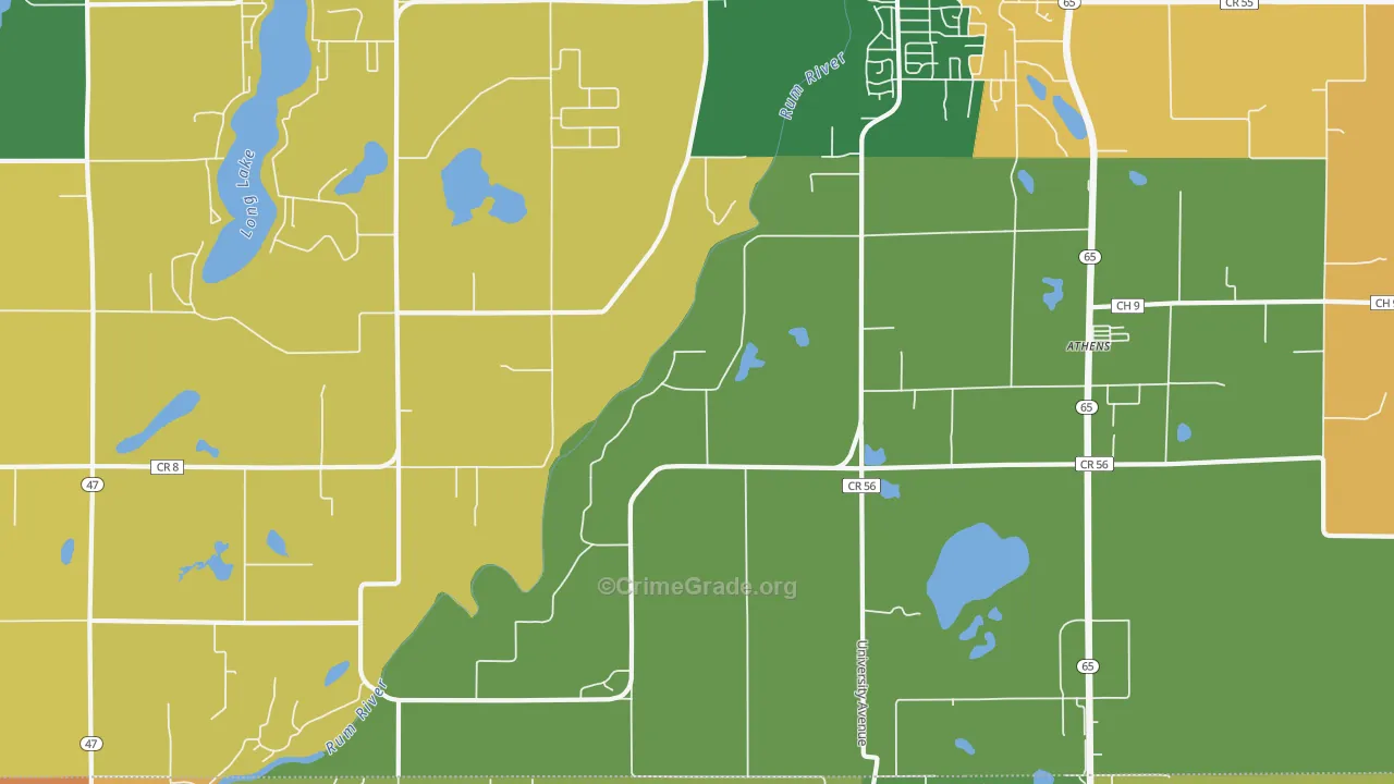 Bradford, MN Map of Arson Rates