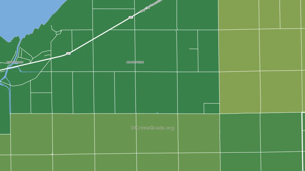 Bradleyville, MI Map of Arson Rates