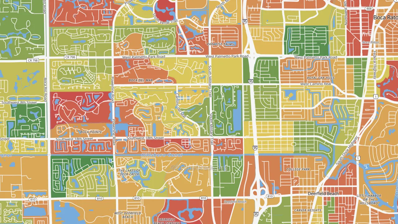 Bramalea, Boca Raton, FL Map of Arson Rates
